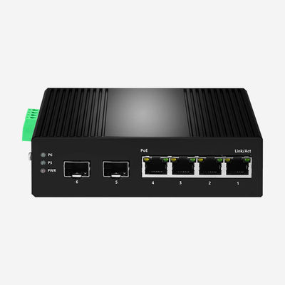 DC48V Industrial Easy Smart Gigabit PoE Switch With 4 30W PoE Ports SR-SHG2206FPI