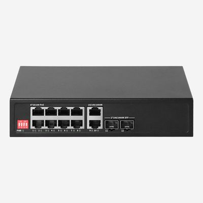 9.6Gbps 10-Port Internal Power Unmanaged Desktop Gigabit Ethernet PoE Switch With Dip Switches