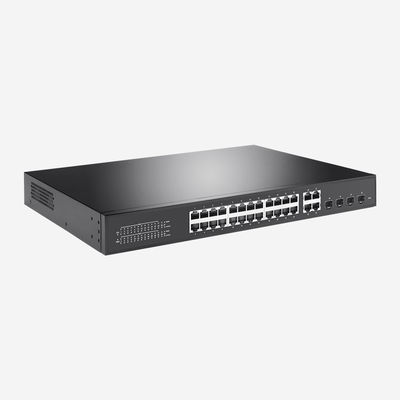 400W 24 Ports Easy Smart Full Gigabit PoE Switch With 4 Combo Ports 4 SFP Fiber Ports