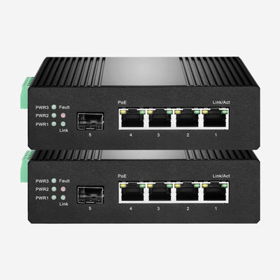 Din Rail 100mbps Poe Switch With 1 SFP Fiber Port And 4 100M PoE Ports