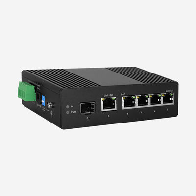 IP30 Grade Industrial Smart Managed PoE Switch DIN Rail Mounting 44-57VDC