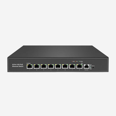 8 ports RJ45 PoE 10GB Couche 3 Commutateur de redondance QoS et PoE support inclus