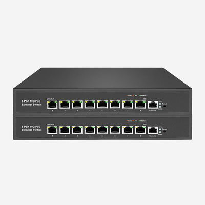 8 PoE RJ45 Couche 3 Commutateur de 10 Go avec prise en charge du réseau VLAN, RSTP/MSTP, ERPS Ring