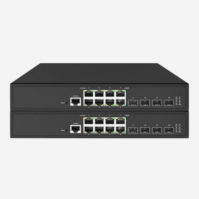 Prise en charge du PoE / vitesse de port 10 Gbps, 4 commutateurs SFP+ 10 Gbps avec 8 ports RJ45 Gigabit, QoS, ACL, SSL
